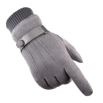 

New Men's Warm Gloves Winter Gloves Plushed and Thickened Gloves Touch Screen Gloves