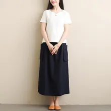 JAYCOSIN Женская свободная новая Однотонная юбка, Корейская Janpan размера плюс, эластичная талия, свободная, до середины икры, летняя юбка, Женская Праздничная 1129