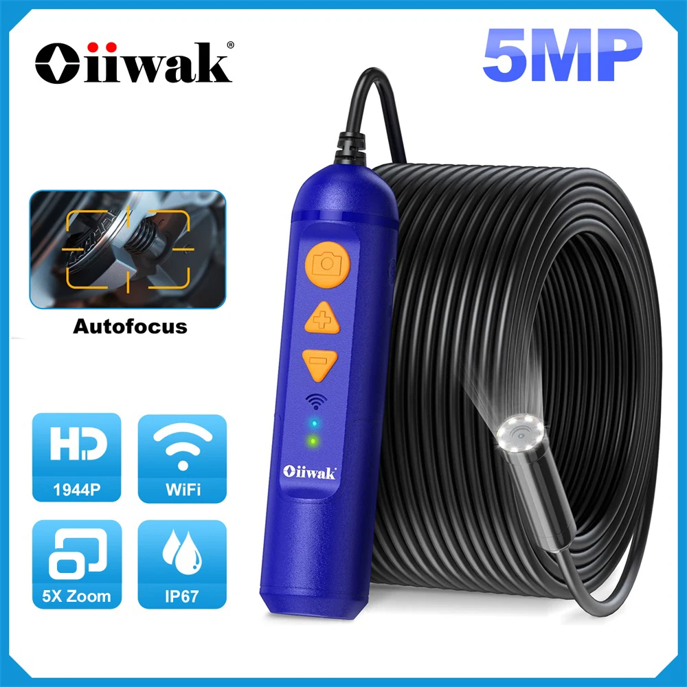 WiFi Эндоскоп Камера 5MP Автофокус Беспроводной Бороскоп Oiiwak 1944 P 14 мм Труба