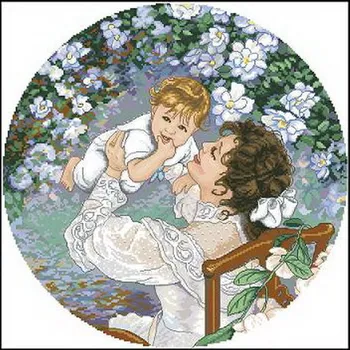 

100% egypt cotton Top Quality Lovely Counted Cross Stitch Kit Mother's Joy Love dim 35139, mother and baby child infant