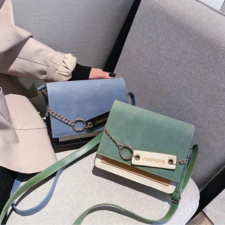 

Ladies Bag mo sha bao 2019 Winter New Style Crossbody Bag Fashion Contrast Color Square Sling Bag WOMEN'S Bag Non-mainstream