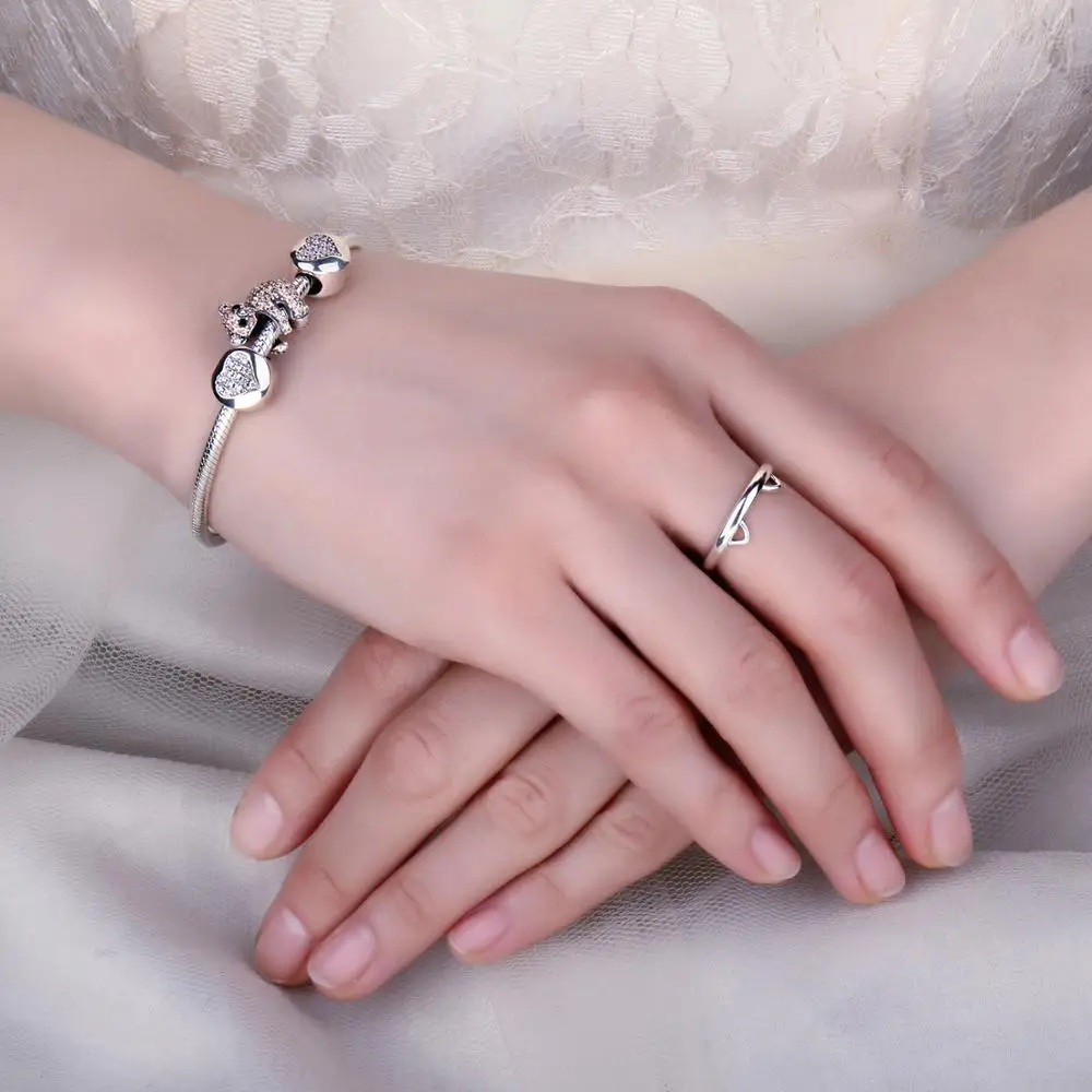 925 Sterling Silver Cat Ring Ear Paw Open Adjustable Cuff Band Rings for Women