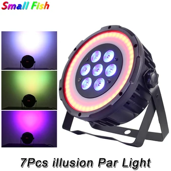 

7x10W RGBW 4IN1 And 48x0.5W RGB 3IN1 SMD illusion Par Light For Disco DJ Projector Machine Party Decoration Stage Lighting