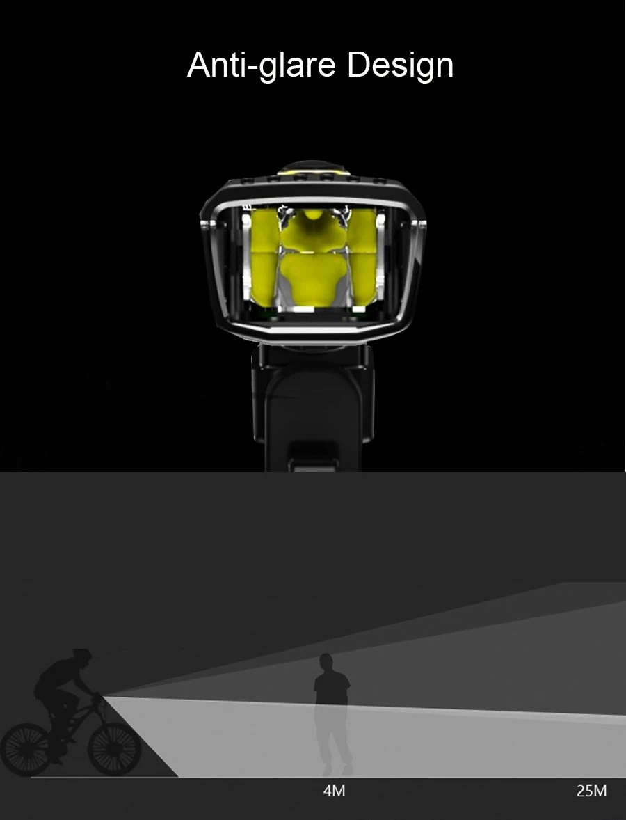 USB Rechargeable Lantern Lamp with Horn 350 Lumen Flashlight for Bicycle German Standard Anti-glare Induction Bike Front Light