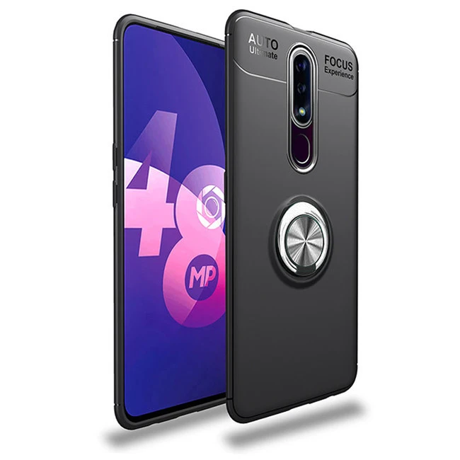 Чехол для Motorola Moto G7 с магнитным кольцом на палец, задняя крышка для телефона для Moto G7 G7 Play Capas для G7 Coque - Цвет: Black and silver