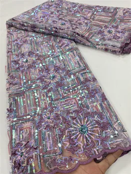 

XIYA Nigerian Sequins Lace Fabrics 2020 High Quality Tulle Lace African Lace Fabric Wedding French Net Lace Material QF3526B-4