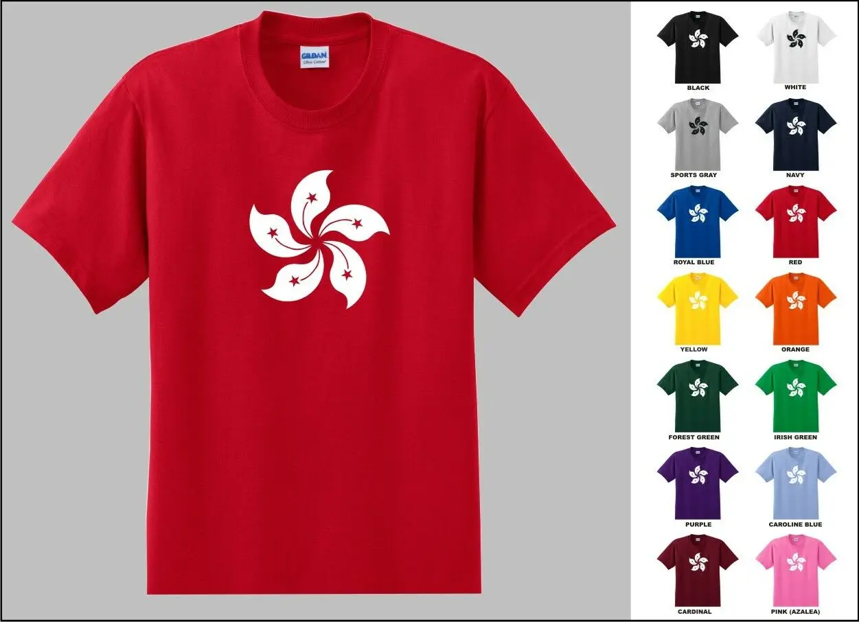 Hong Kong Orchid Tree Flower Flag Symbol T-shirt | Мужская одежда