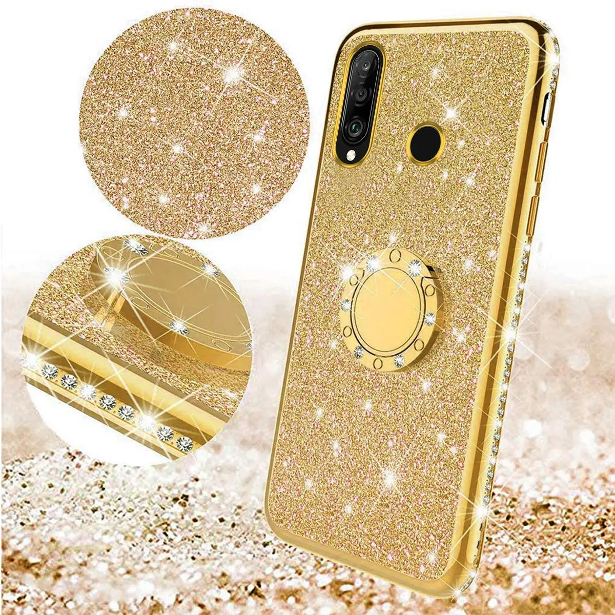 Rhinestone Finger Ring чехол для HUAWEI P Smart Z P10 P20 P30 Lite mate 20 10 HONOR 7X 8X Алмазный Блестящий Мягкий чехол из ТПУ