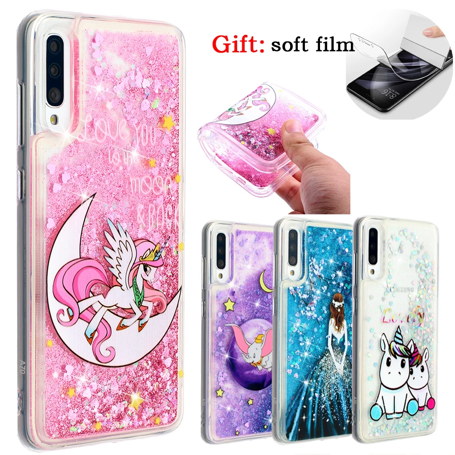 

For Samsung Galaxy A40 Case Liquid Case For Samsung A10 A20 A20E A30 A50 A70 Fundas Glitter Dynamic Liquid Silicone phone cases