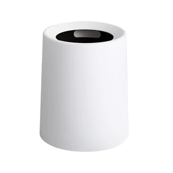 

Nordic Simple Plastic Trash Can Office Bathroom Kitchen Trash Bin Living Room Bedroom Garbage Household Waste Bin Without Lid