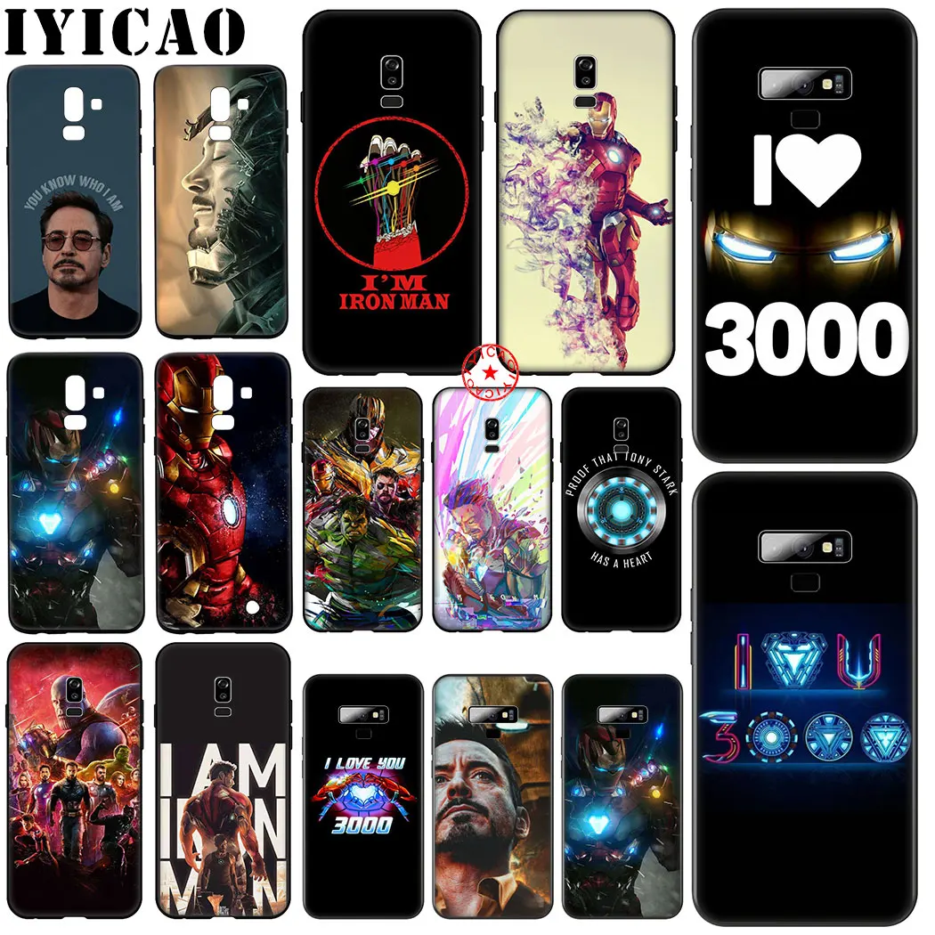 Marvel I am Iron Man Black Soft Silicone Case for Samsung Galaxy A70S A20E A2 J4 J6 Plus Core J7 Duo J8 TPU Cover |