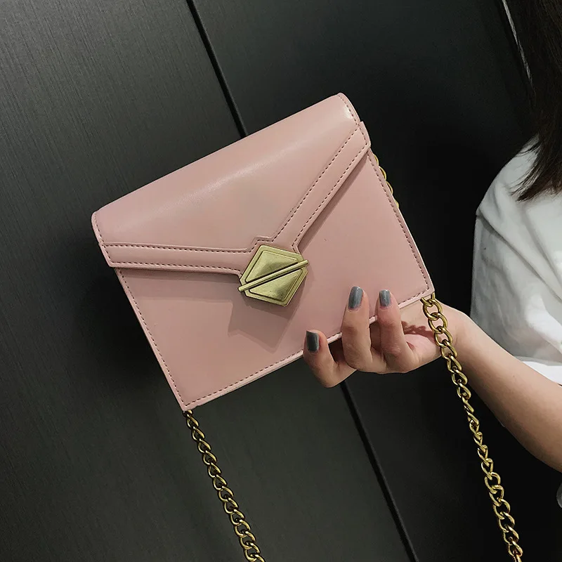 

2019 Early Spring New Style South Korea Retro Square Bag Simple Versatile Bag with Chain Multi-Compartment Crossbody Bag Fashion