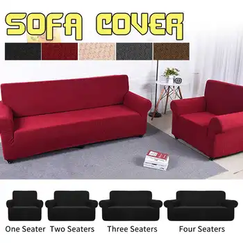 

Solid Color Sofa Cover Stretch Seat Couch Covers 1/2/3/4 Seater Sofa Couch Cover Elastic Spandex Loveseat Funiture Slipcovers