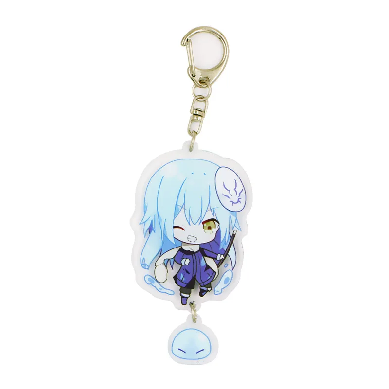 Rimuru Tempest Cosplay Keychain That Time I Got Reincarnated as a Slime Cartoon Figure Key Ring Acrylic Pendent Gift Key Chains halloween outfits Cosplay Costumes