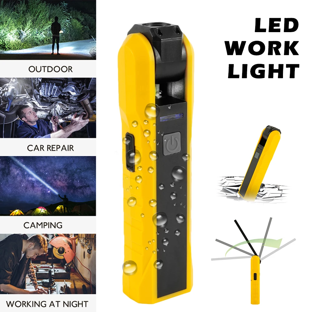 

Portable COB Flashlight Torch USB Rechargeable LED Work Light Magnetic COB Lantern Hanging Hook Lamp For Outdoor Camping