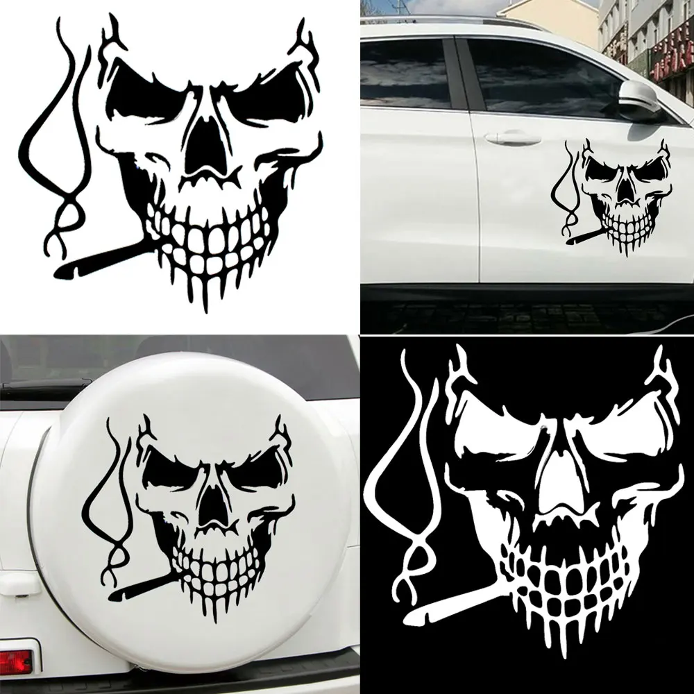 Auto Drive Crown Skull Decals Set of 3 Vinyl Car Stickers