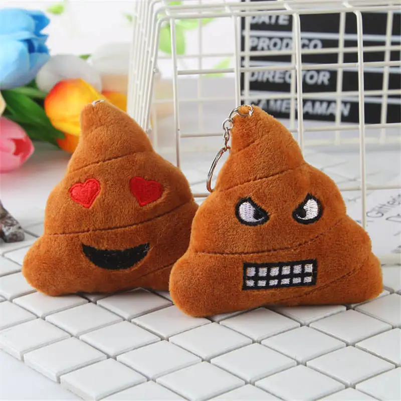 LXJERY Cute Cartoon Shit Plush Doll Keychain Funny Key Ring Schoolbag Backpack Decorations Pendant Key Chain Women Bag Charm
