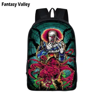 

Cool Crazy Evil Clown Backpack For Teenager Women Men Rucksack Children School Bag Backpacks Kids Bookbags with double zipper