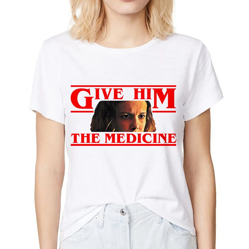 Странные вещи 3 eleven give He the медицина Футболка женская новая белая Повседневная femme