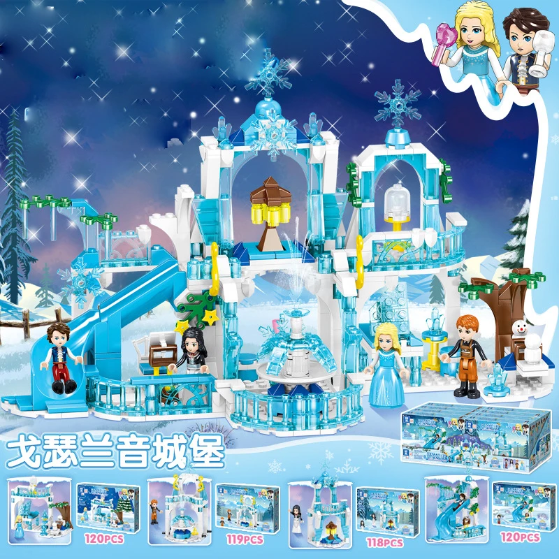 

New Disney Ice and snow Princess Series Windsor Castle Model Building Block boy Girl Toy Birthday Gift