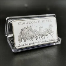 

Canadian Commemorative Coin Square Silver Plated Carriage Silver Bar Coins Collectibles
