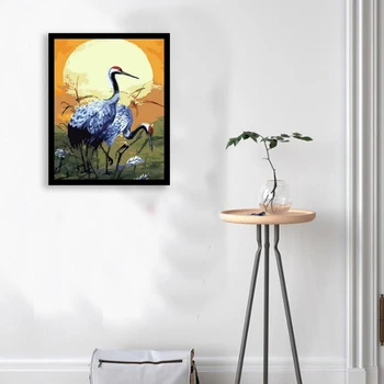 

40X50cm Painting By Numbers for Colourful DIY Pictures By Numbers Landscape Frameless Digital Painting Red-crowned Crane