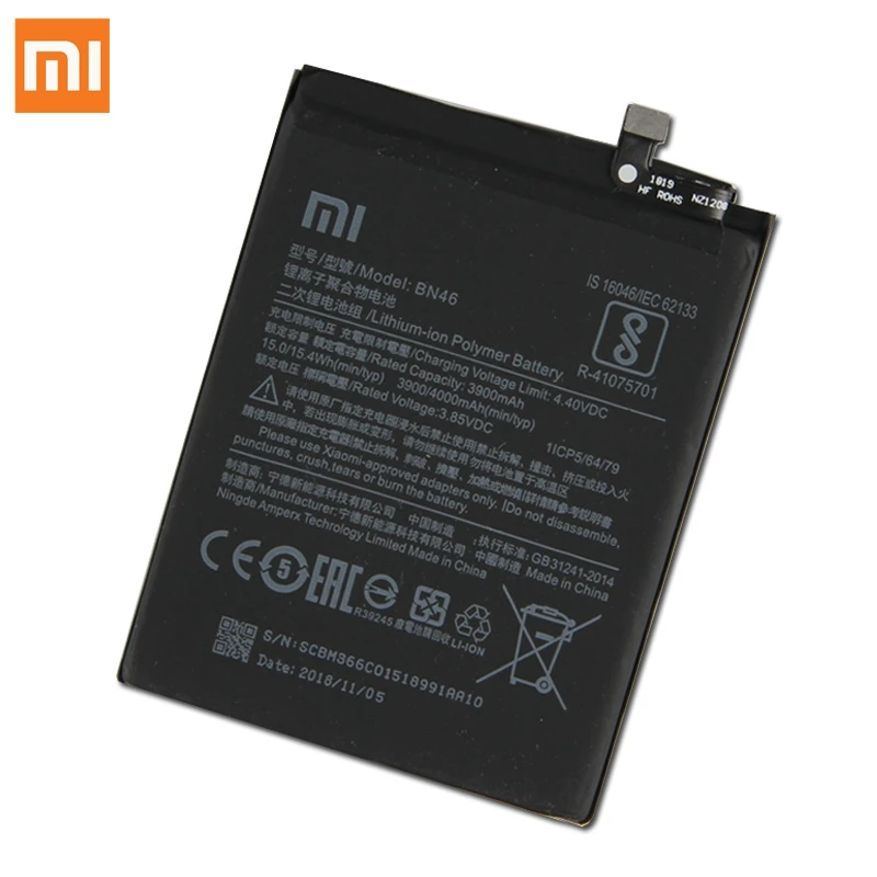 Сменный аккумулятор BN46 для Xiaomi Redmi Note8 Note 8 Redmi 7 Redmi7 Note 6 Note6 настоящий Аккумулятор для телефона 4000 мАч