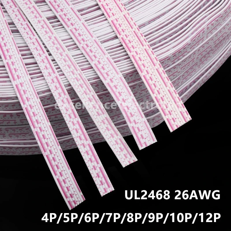 1 Meter Ul2468 Flat Ribbon Cable 26awg Led Display Screen 2.54mm Red ...