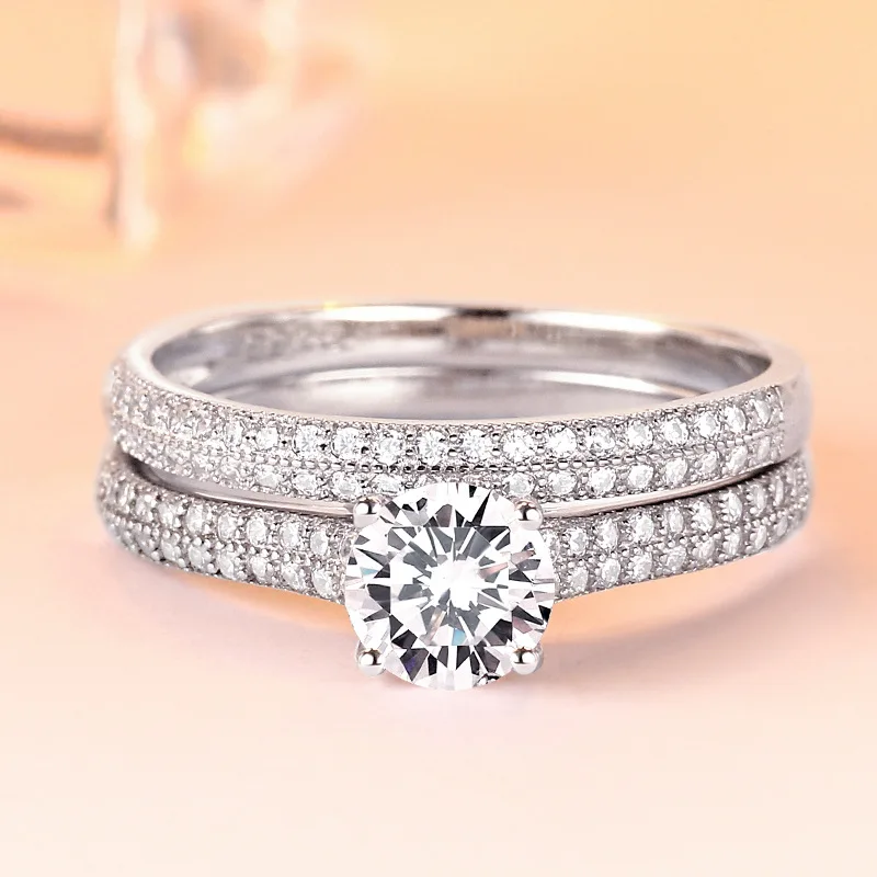 

LS1376 Cross-Border Amazon 925 Silver Ring Female Personality Combination