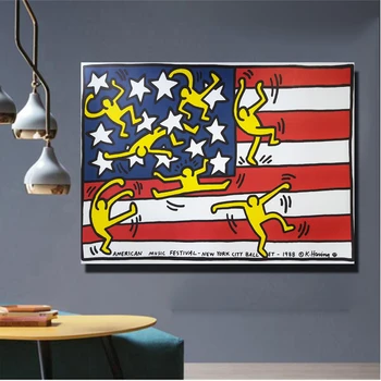 

Hot Selling Home Decor Print on canvas Wall Art Nail Art Decorations Wall,Keith Haring Canvas