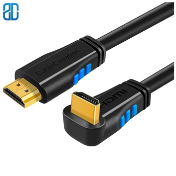 

HDMI 2.0 Cable 4K (60Hz) Down Angle 90 Degree Down HDMI Cable with Gold Plated Connector, Support Ultra HD, 3D Video, Ethernet,