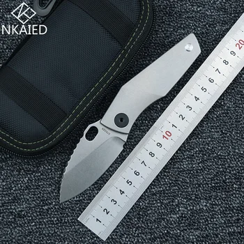

NKAIED KNIFE SJ75 folding knife D2 blade TC4 titanium handle copper washing machine outdoor camping utility fruit knife EDC