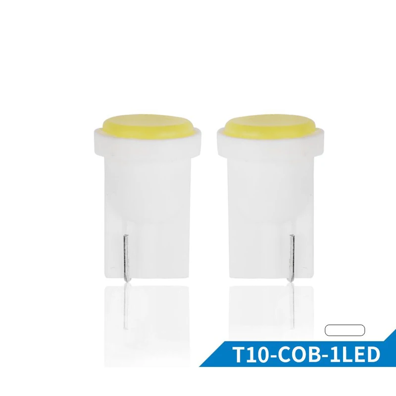 

10PCs T10 COB W5W Car Interior LED Wedge Door Instrument Side Bulb License Plate Lamp Signal Light 3 Colors Source DC 12V