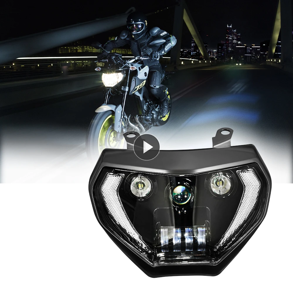 KEMiMOTO MT07 MT09 Светодиодная лампа для фар 2018 2019 YAMAHA FZ09 2014 2015 2016 дневные ходовые огни