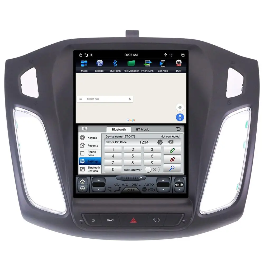 Discount Android 9.0 Tesla Style Car Radio Vertical Screen For Ford Focus 2012-2018 GPS Navigation Recorder Multimedia No CD Player 3