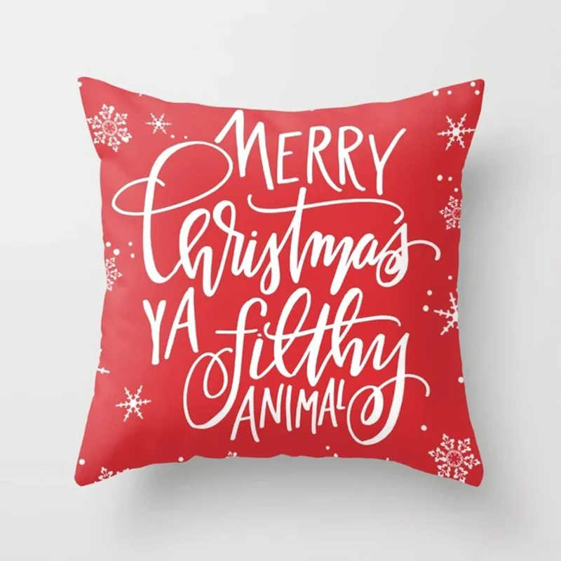 Рождественская наволочка из полиэстера для дивана Рождественский Чехол на подушку декоративная наволочка 45*45 см - Цвет: 02