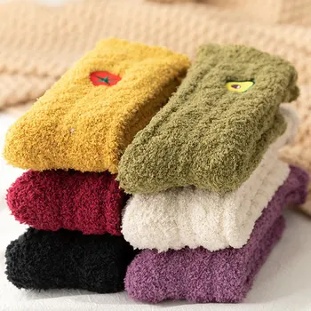 

1Pairs New Winter Wamer Women Thicken Thermal Wool Cashmere Snow Socks Seamless Terry Boots Floor Sleeping Socks for Womens