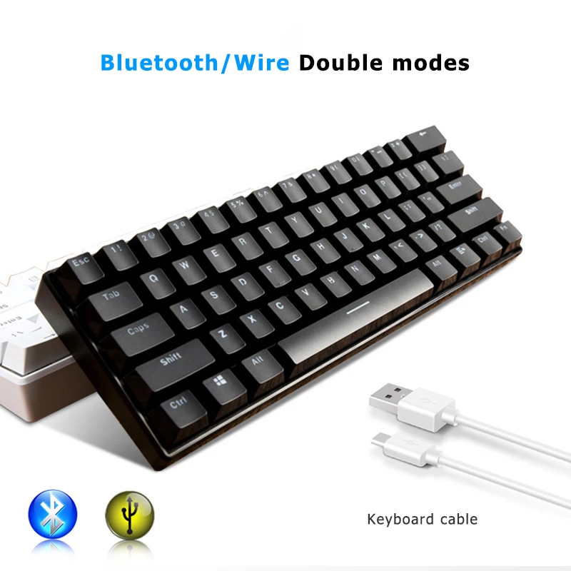 Механические игровые клавиатуры Bluetooth тонкие 61 клавиша RGB Одиночная подсветка