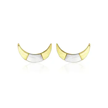 

SANYU Brand Brush Solid 925 Sterling Silver Moon Stud Earrings for Women Fine Jewelry Silver Boucle D'Oreille Femme Gift SE0388
