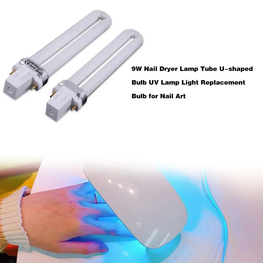 1/4pcs 9W Nail Dryer Lamp Tube UV Lamp U-shaped Bulbs for Nail Dryer Electronic Machine Replacement Manicure Art Tool uv lamp tube