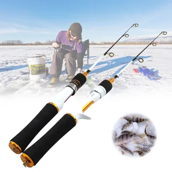 

59cm 2 Section Portable Pocket Winter Fishing Rods Ice Fishing Rods Combo Pen Pole Lures Tackle Spinning Casting Hard Rod
