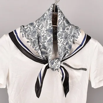 

2020 New Paisley Cashew Satin square Hairband hijab cool shawl ladies foulard femme headband hair bufanda mujer shawl