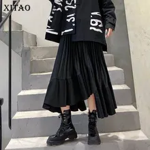 XITAO, плиссированная Женская юбка, маленькая, свежая, эластичная талия, нестандартная, из кусков, миноритарная, свободная, элегантная, повседневная, модная, новая юбка, GCC3292