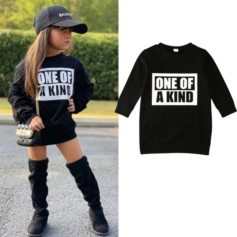 

Toddler Baby Girl Winter Clothes Long Sleeve Tops T-Shirt Mini Jumpsuit Dress 1-7 Years old