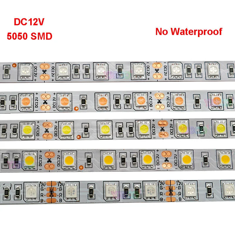 12 в 1 м 2 м 3M 4M 5 м Светодиодная лента светильник 5050 SMD гибкий светильник ing strip IP30/IP65 60 Светодиодный s/M Рождественская настольная декоративная лента