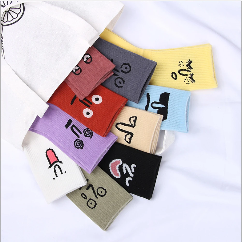 Fashion 1 Pairs Unisex Surprise Mid Socks Harajuku Colorful Winter Funny Socks Cotton Kawaii Cartoon Style For Women Girl