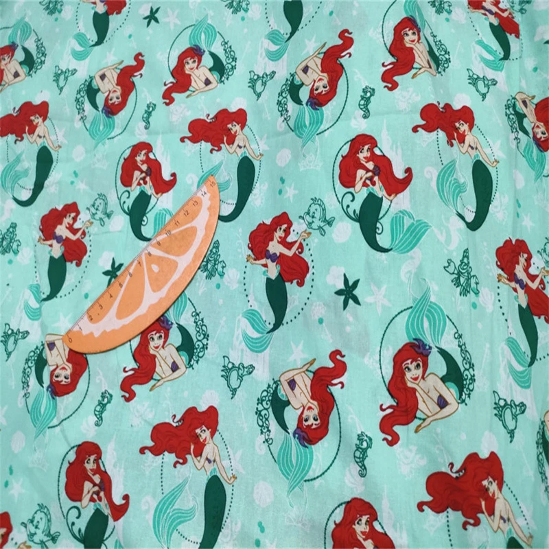 Disney Princess Little Mermaid Ariel 100% Cotton Fabric For Girl Clothes Hometextile Cushion Cover Backpacks Needlework Diy Alx Shirttrend