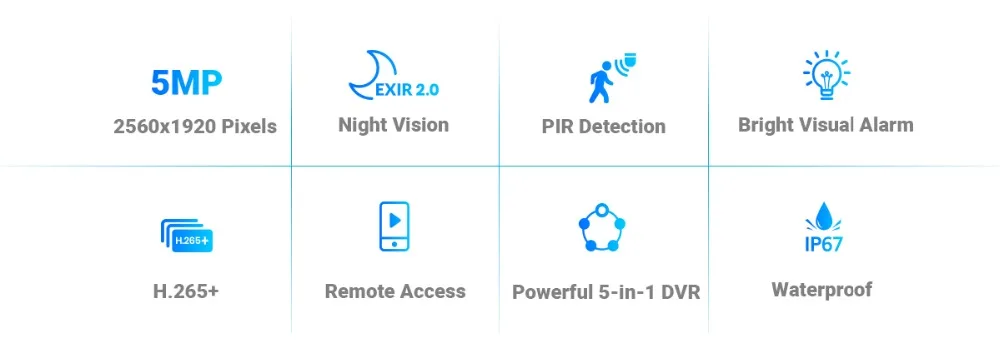 ANNKE 8CH 5MP камера безопасности системы 5MP Lite 5в1 H.265+ DVR с 4 шт. 5MP PIR HD EXIR купол Всепогодный видеонаблюдения комплект