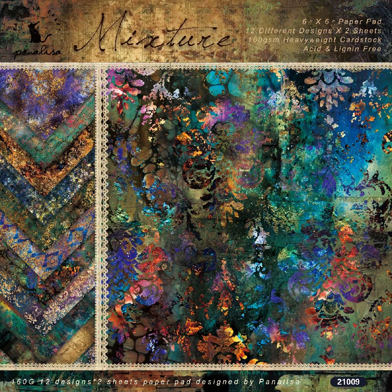 24 sheets 6"X6"vintage patterned paper pad Scrapbooking paper pack handmade craft craft Background pad card