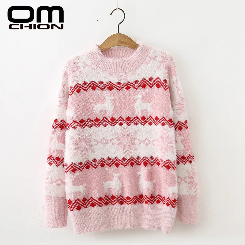 OMCHION Pull Femme 2021 зимняя одежда в Корейском стиле с длинными рукавами Рождественский